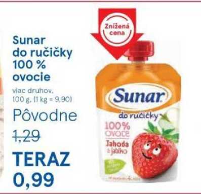 Sunar do ručičky 100% ovocie, 100 g