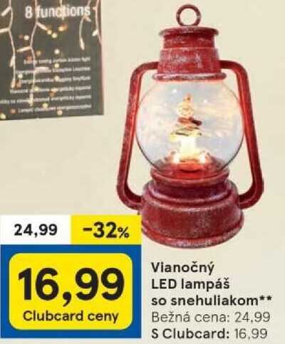 Vianočný LED lampáš so snehuliakom