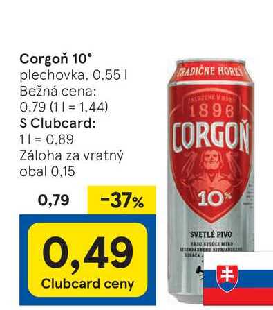 Corgoň 10° plechovka, 0.55 l v akcii