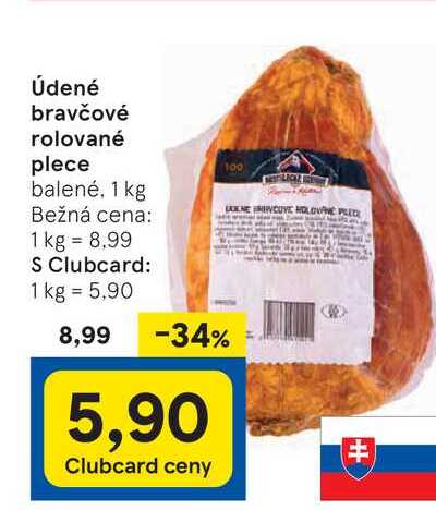 Údené bravčové rolované plece balené, 1 kg 