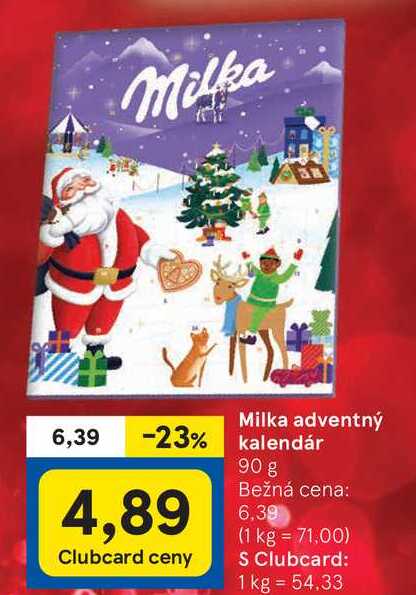 Milka adventný kalendár 90 g 