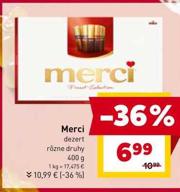 Merci dezert rôzne druhy 400 g 