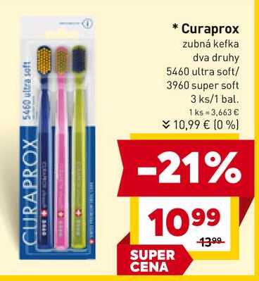 Curaprox zubná kefka dva druhy 5460 ultra soft/ 3960 super soft 3 ks/1 bal. 