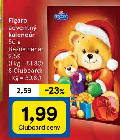 Figaro adventný kalendár 50 g 