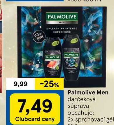 Palmolive Men darčeková súprava obsahuje: Clubcard ceny 2x sprchovací gél 