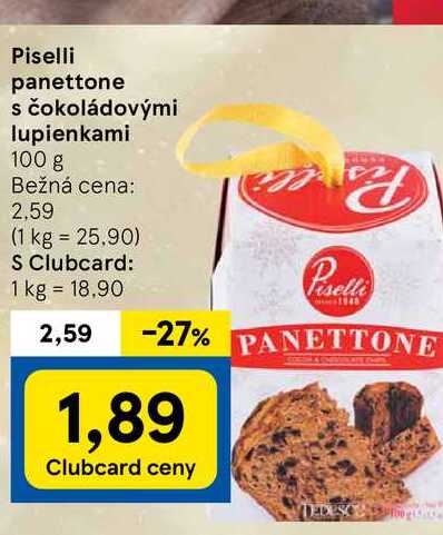 Piselli panettone s čokoládovými lupienkami 100 g 