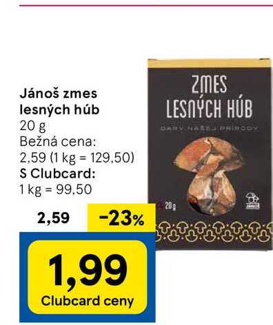 Jánoš zmes lesných húb 20 g 