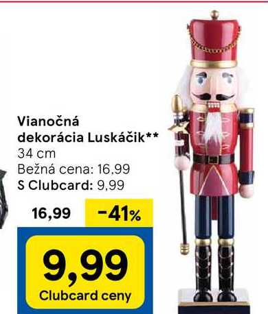 Vianočná dekorácia Luskáčik 34 cm