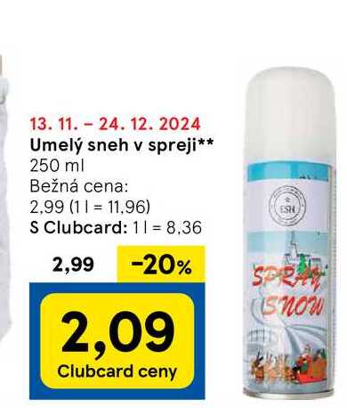 Umelý sneh v spreji 250 ml 