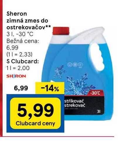 Sheron zimná zmes do ostrekovačov 3L, -30 °C
