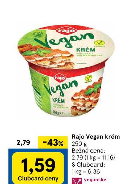 Rajo Vegan krém 250g