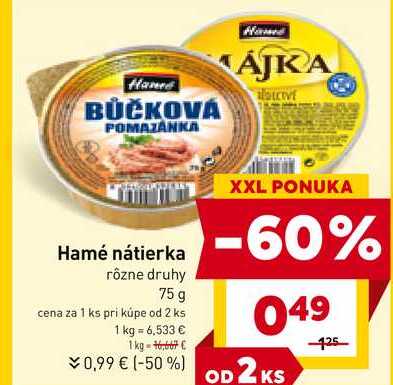 Hamé nátierka rôzne druhy 75g 