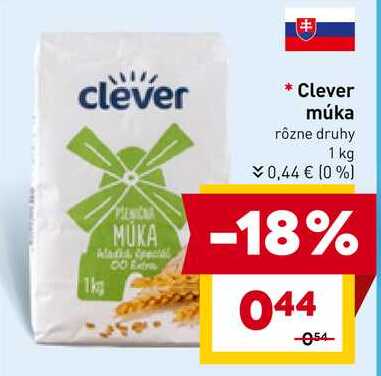 Clever múka rôzne druhy 1 kg 