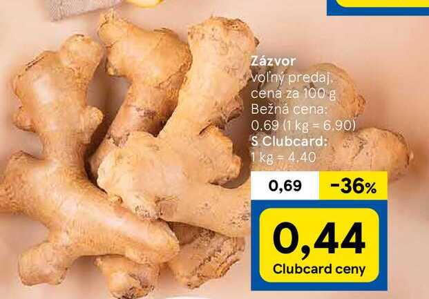 Zázvor , cena za 100 g 