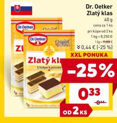 Dr. Oetker Zlatý klas 40g 