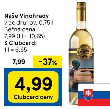 Naše Vinohrady, 0,75 l