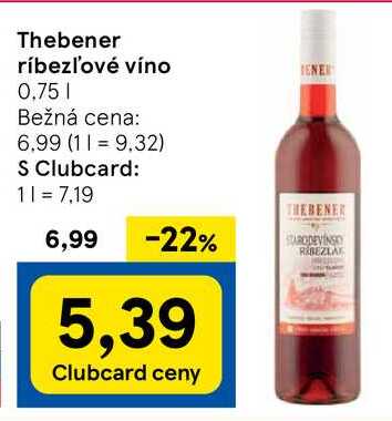 Thebener ríbezľové víno, 0,75 l