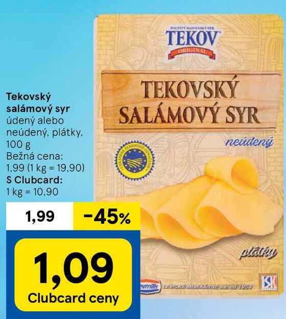 Tekovský salámový syr, 100 g