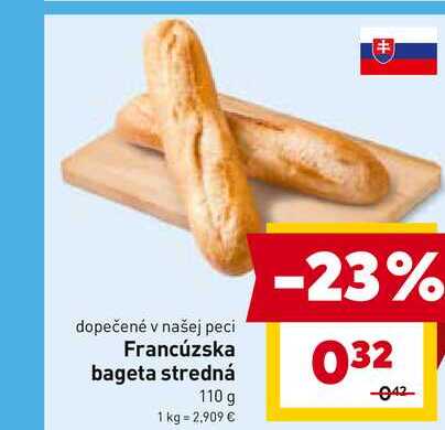 Francúzska bageta stredná 110 g