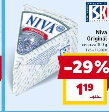 Niva Originál cena za 100 g 