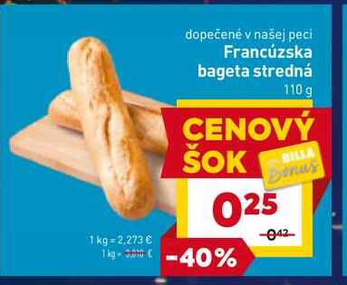 Francúzska bageta stredná 110 g 