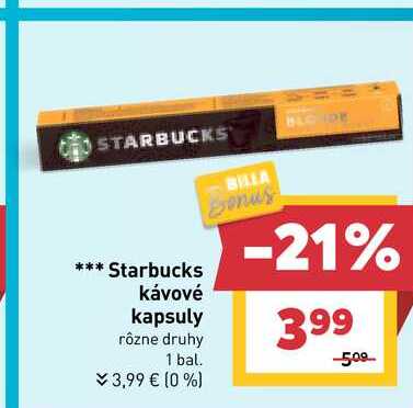 Starbucks kávové kapsuly rôzne druhy 1 bal. 