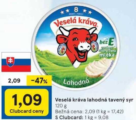 Veselá kráva lahodná tavený syr, 120 g