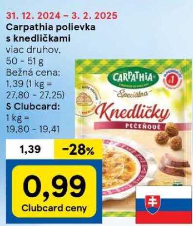 Carpathia polievka s knedličkami, 50-51 g 