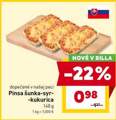 Pinsa šunka-syr- -kukurica 140g