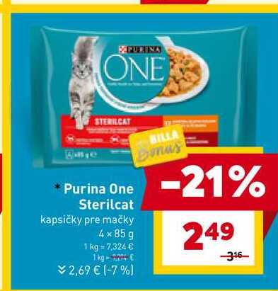 Purina One Sterilcat kapsičky pre mačky 4x85 g 