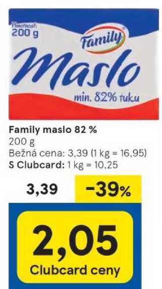 Family maslo 82%, 200 g