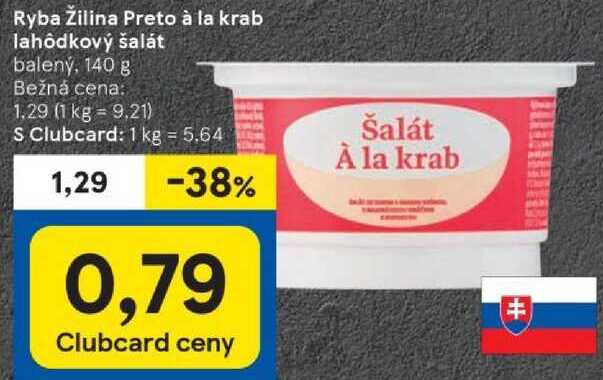 Ryba Žilina Preto à la krab lahôdkový šalát, 140 g