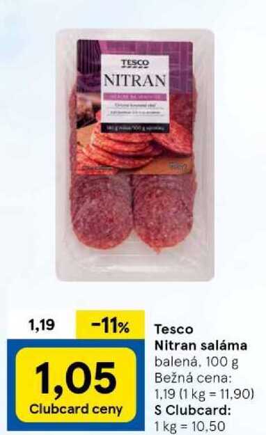 Tesco Nitran saláma, 100 g 