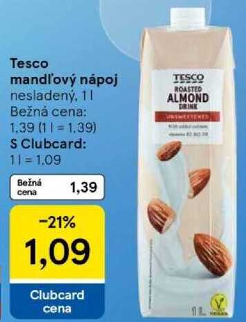 Tesco mandľový nápoj, 1 l