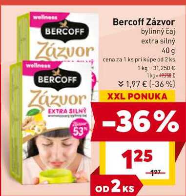 Bercoff Zázvor bylinný čaj extra silný 40 g 