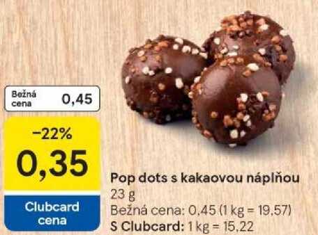 Pop dots s kakaovou náplňou, 23 g 