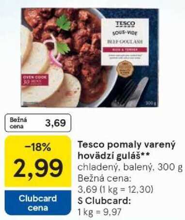 Tesco pomaly varený hovädzí guláš, 300 g