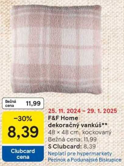 F&F Home dekoračný vankúš