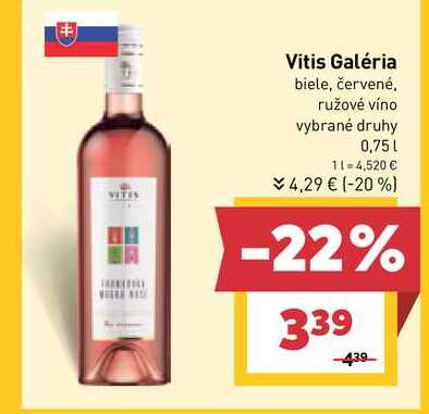 Vitis Galéria biele, červené, ružové víno vybrané druhy 0,75l