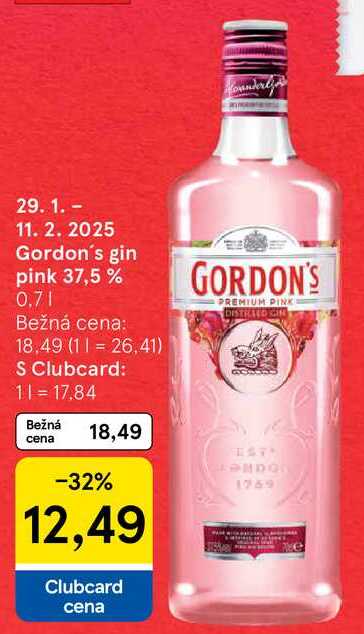 Gordon's gin pink 37,5 %, 0,7 l