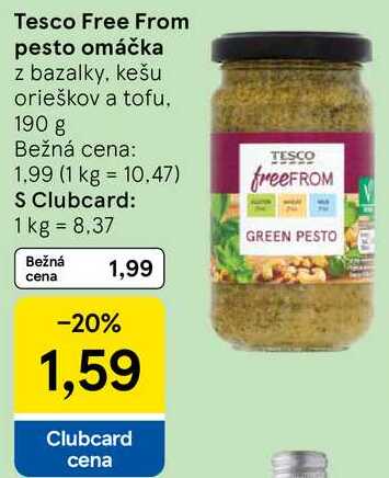 Tesco Free From pesto omáčka, 190 g