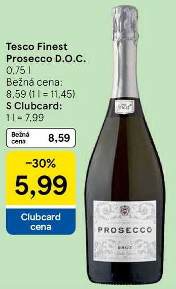 Tesco Finest Prosecco D.O.C., 0,75 l