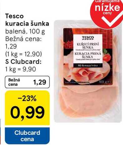 Tesco kuracia šunka, 100 g