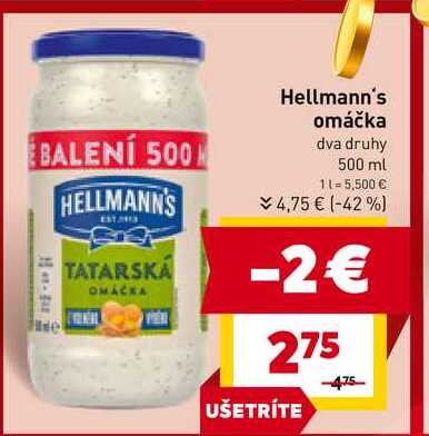 Hellmann's Tatárska omáčka 500 ml