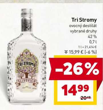 Tri Stromy ovocný destilát vybrané druhy 42% 0,7l