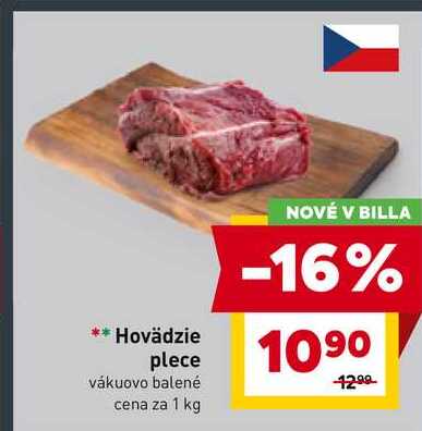 Hovädzie plece vákuovo balené cena za 1 kg