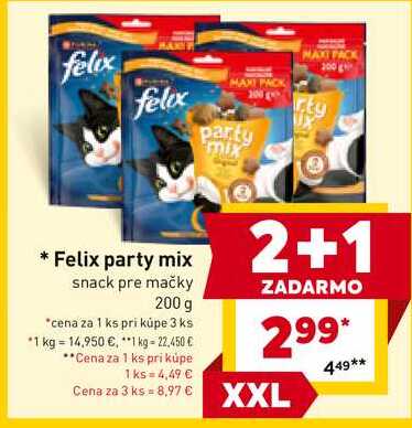 Felix party mix snack pre mačky 200 g