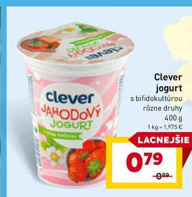 Clever jogurt s bifidokultúrou rôzne druhy 400 g 