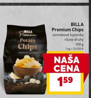 BILLA Premium Chips zemiakové lupienky rôzne druhy 100 g 