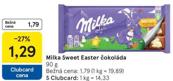 Milka Sweet Easter čokoláda, 90 g 